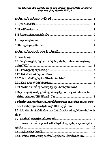 SKKN Các biện pháp nâng cao hiệu quả sử dụng đồ dùng dạy học để đổi mới phương pháp trong giảng dạy môn KHTN 6